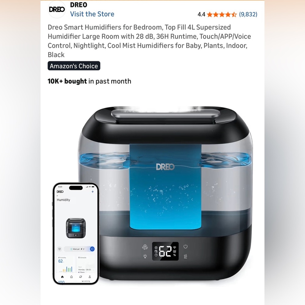 **NIB** DREO Cool Mist Humidifier